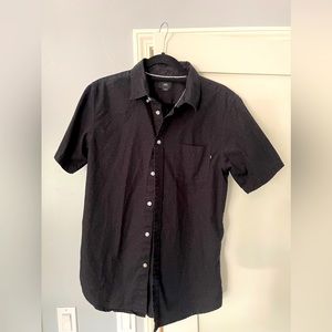 Obey men’s short sleeve button up black medium
